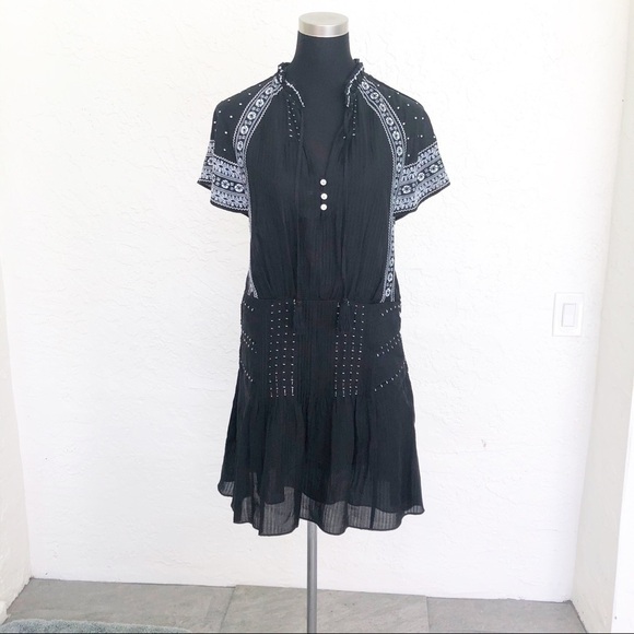 NWT Veronica Beard Dress Black Minos Embroidered Mini - Picture 4 of 13
